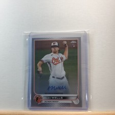 2022 TOPPS Chrome Baseball Alex Wells base Rookie Autographs hard signed AUTO RC