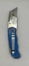 VINTAGE Folding Lock-Back Utility Blue Knife