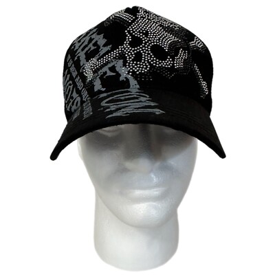 Withmoons Black Skeleton Skull Bones Studded Trucker Mesh Hat Cap NEW