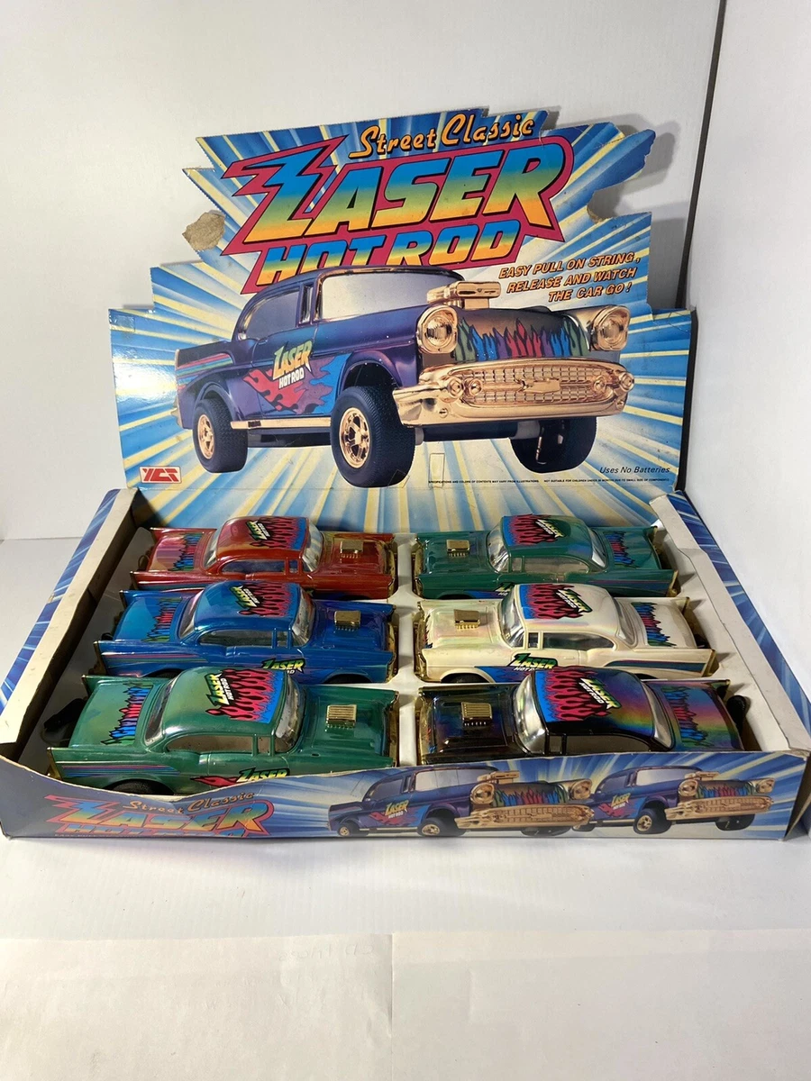 1990s Street Classic Laser Hot Rod Box Set 6 Pull String Cars Rare All Working