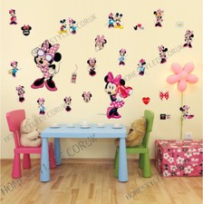 25 pezzi adesivi murali Minnie Mouse Disney vinile camera bambini decorazione camera calda Regno Unito