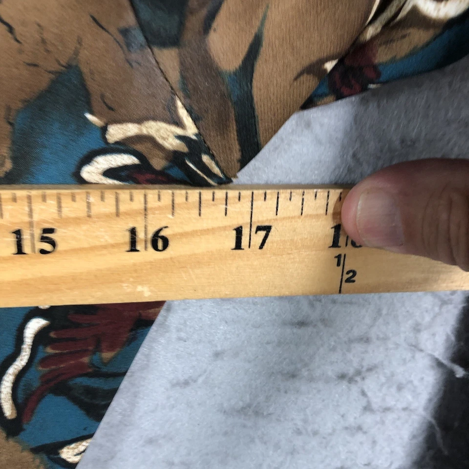 Vestido envolvente Dana Buchman de colección para mujer 4 marrón verde artístico floral 100 % seda carrera Foto 4 de 4