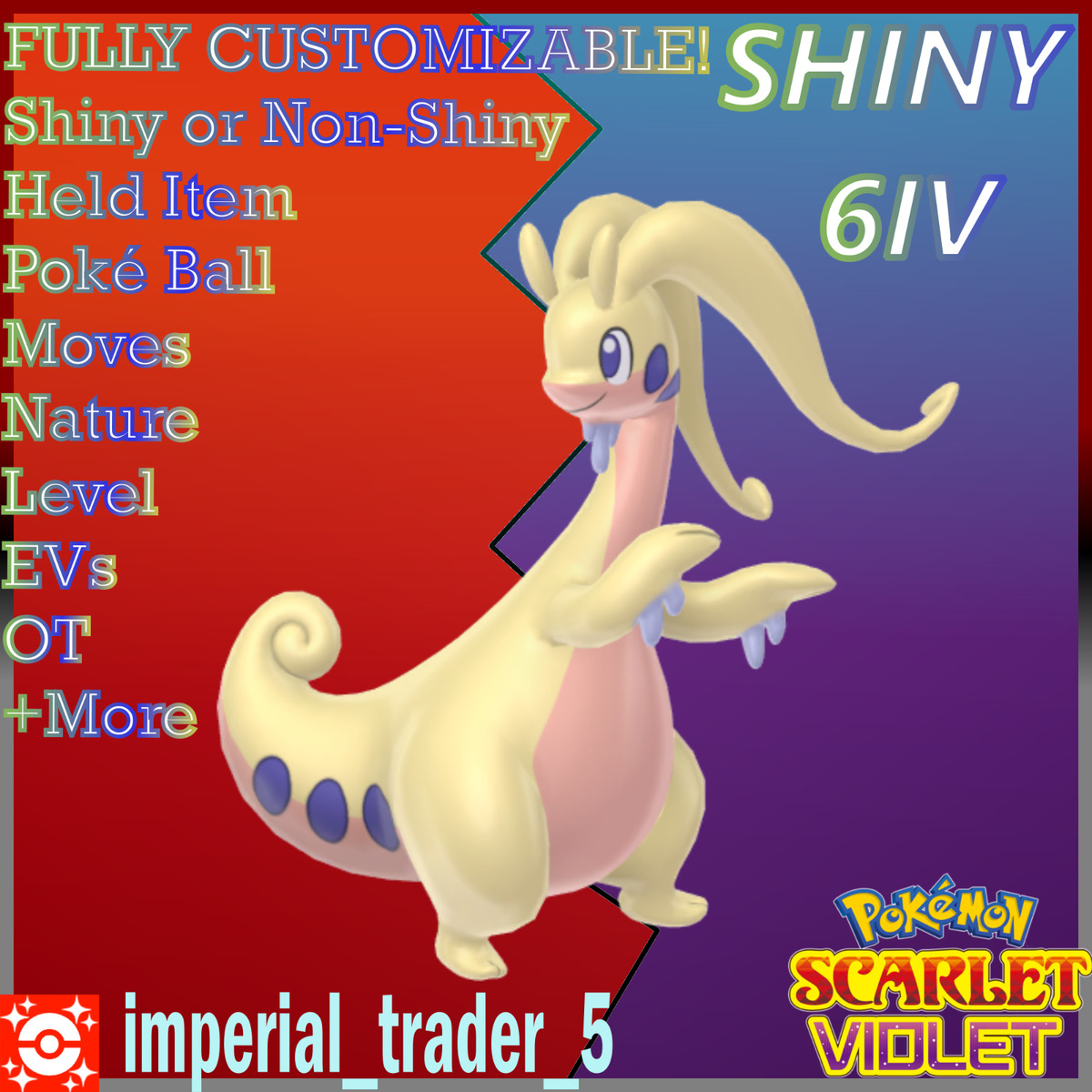 Pokémon Scarlet and Violet ✨SHINY✨ Mew W/ Best 6IV + Customizable