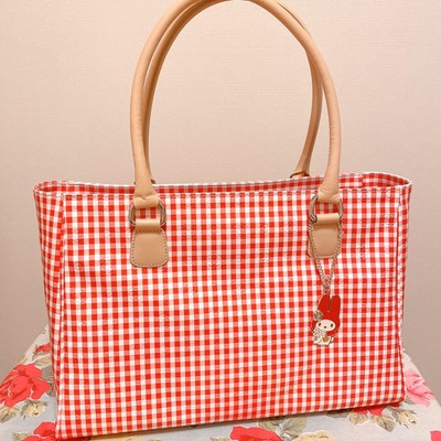 CLATHAS×My Melody ギンガムチェックトート (レッド) ファッション