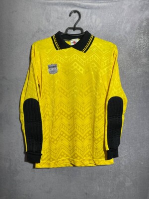 Sondico Made in England Vintage Jersey Goalkeeper Football Shirt Yellow Men SZ S