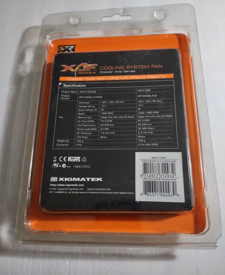 Xigmatek Copper Axis Long-Life Sleeve Bearing Cooling Fan XAF-F1254. - Image 2 of 2