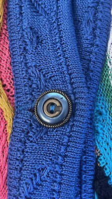 Vintage Coogi Australia 3D Mulitcolor Retro Knit Cardigan Sweater