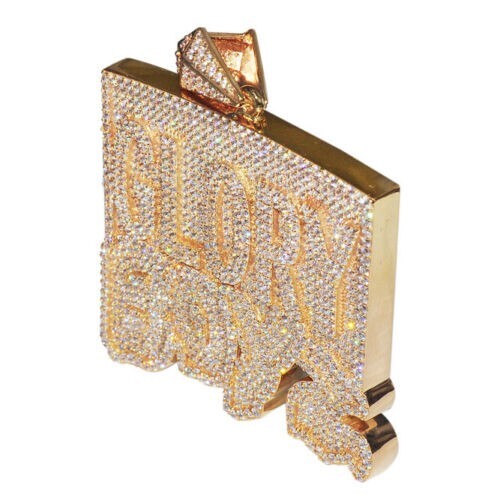 Colgante para hombre Glory Boyz nombre personalizado en moissanita real redonda plata 925 925 - Imagen 3 de 5