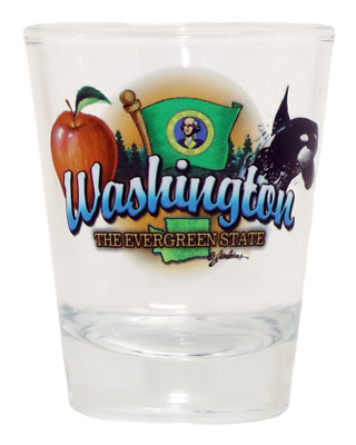 Washington Evergreen State Souvenir Shot Glass - 2.25" Tall State Themed Glass - View #4