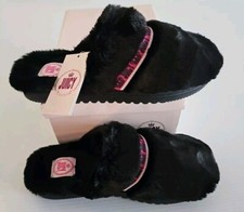 Juicy Couture Women's Jacqueline BLACK Ultra Soft Slip On Slipper Sz 8.5 NEW