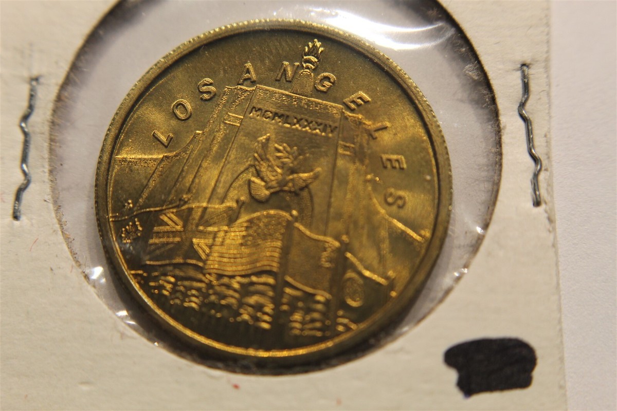 1984 OLYMPIC GAMES MEDAL LOS ANGELES STADIUM DOVE 1/2 DOLLAR SIZE