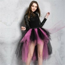 Women Tulle Tutu Skirt Bustle Petticoat Clubwear Fancy Dress Dance Asymmetric