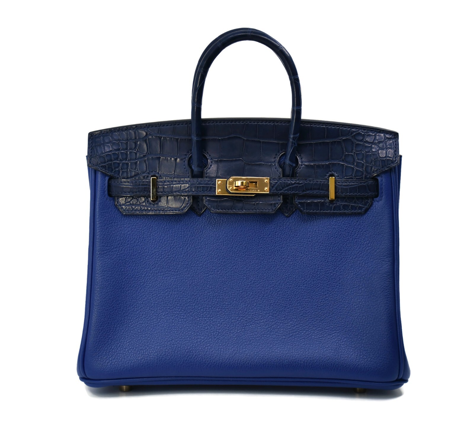 Hermes Birkin 25 Bleu Marine Alligator Leather Bag