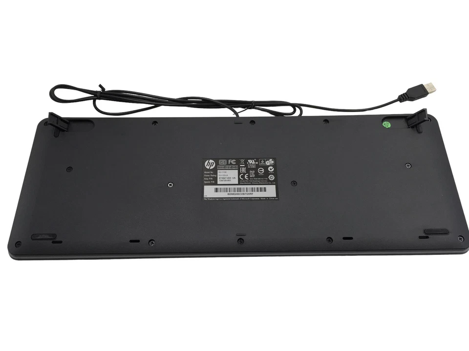 New HP 672647-003 Wired Standard USB Desktop Keyboard - Black - Image 3 of 4