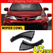 For Toyota RAV4 2013-2018 Black Pair Front Wiper Side Cowl Extension Cover Trim