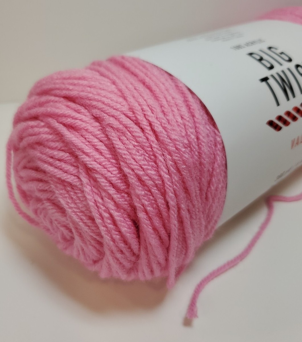 Big Twist Value Yarn Medium Rose Lot #655983 100% Acrylic Weight