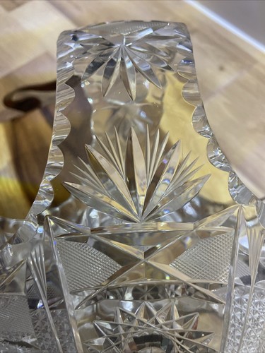 Beautiful Bohemian Hand Cut Crystal Basket Very Heavy Lovely Condition - Picture 14 of 20