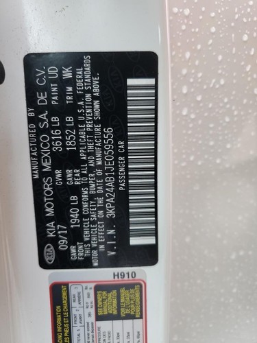 Used Front Right Seat Belt fits: 2018 Kia Rio passenger retractor US market Fron - Picture 11 of 12