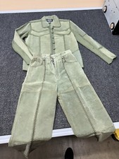 Vintage 100 Suede Leather Jacket And Pants Old New Stock Never Worn
