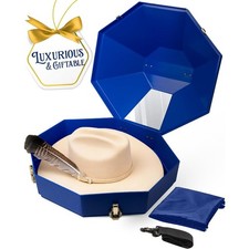 Hat Box for Travel   Cowboy Hat Travel Case Hard w/Mirror, Latches  Bag