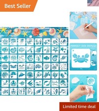 56 Pack Ocean Creature Stencils - Versatile 3in DIY Art Templates for Home Decor