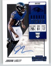 2018 Panini Contenders Rookie Ticket Autographs Jordan Lasley RC #185 BAL