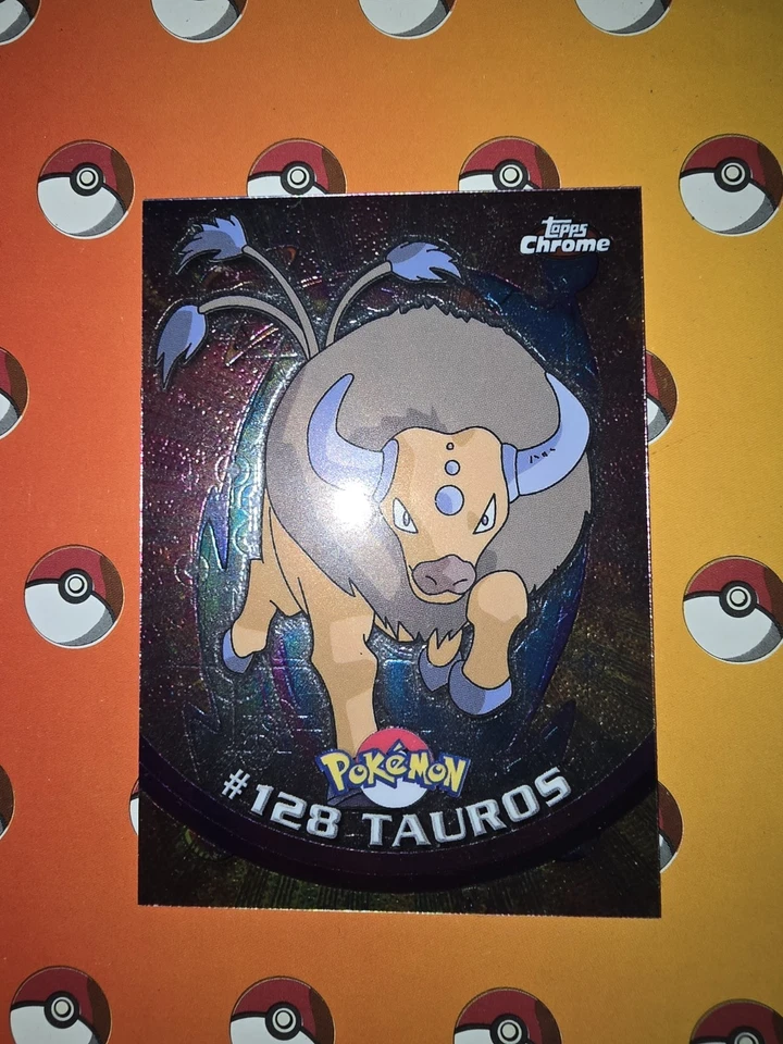 Pokemon 2000 Topps Chrome Tauros #128 TV Series Rare NM - Image 3 of 4