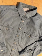 Woolrich Military Moss Green Sherpa Lined Button Up Men's Chore Jacket Size M