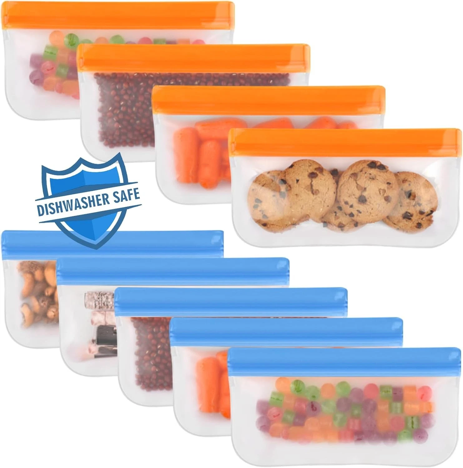 Lerine Reusable Snack Bags Dishwasher Safe,9 Pack Reusable Bags Silicone Extra
Opens in a new window