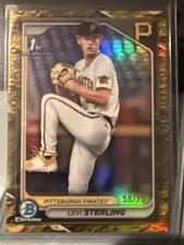 2024 Bowman Chrome Draft Levi Sterling 1st Yellow Lunar Crater /75 Pirates SP