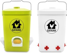 GIFANK Chicken Feeder and Waterer Set,3 Gallon Automatic Chicken Feeder No Wa...
