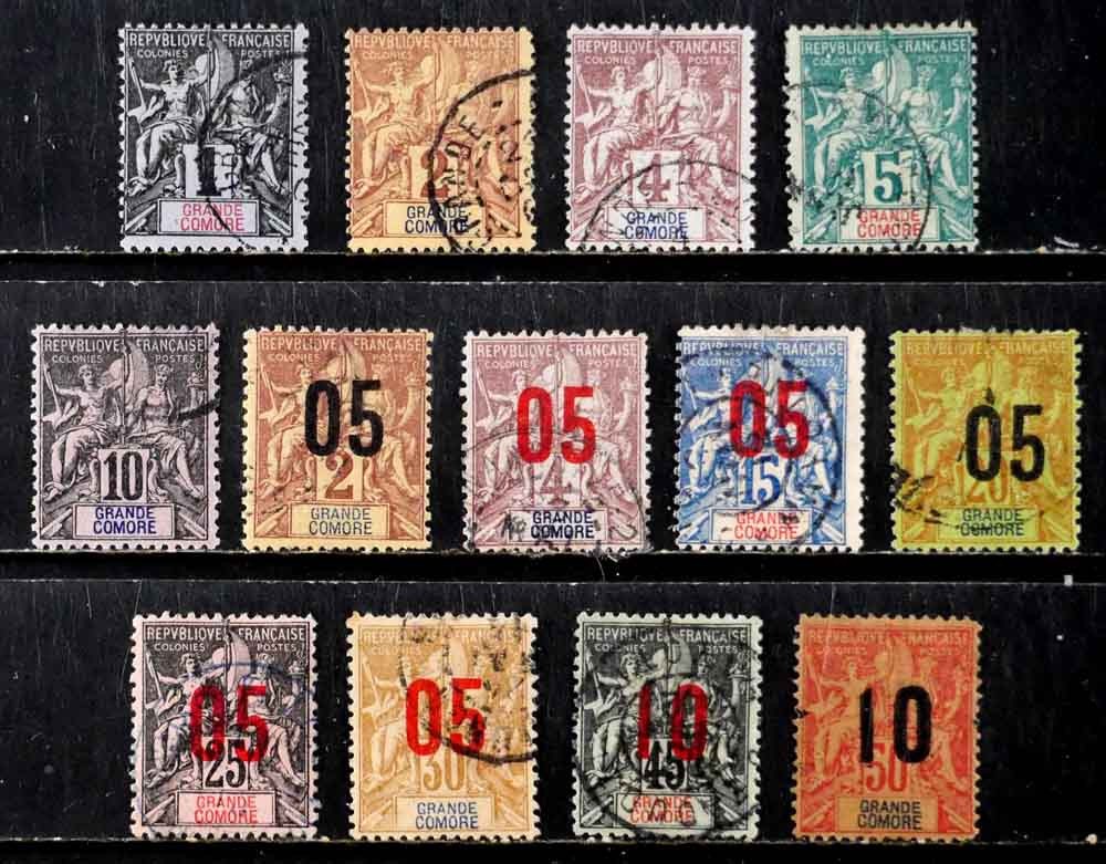 Grand Comoro, France: 1897 - 1907 Classic Era Stamps Sound