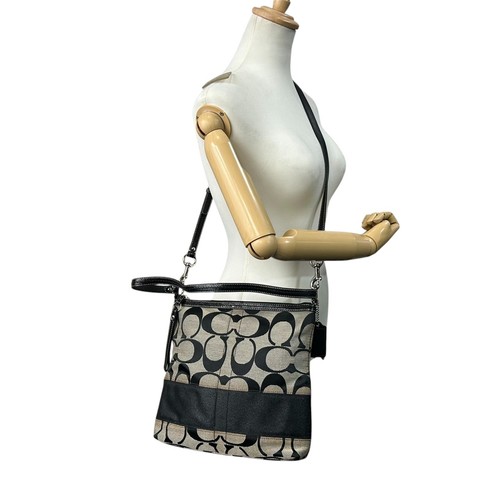 Authentische Coach F13674 Signature Canvas Leder 2WEGE Schultertasche Crossbody - Bild 4 von 20