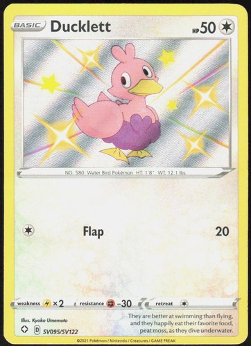 Ducklett SV095/SV122 Holofoil ShHR Shining Fates: Shiny Vault NM Pokemon