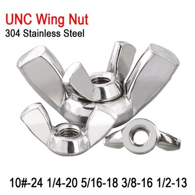 UNC Thread(Coarse) 304 A2 Stainless Steel Wing Nuts - 10#,1/4'',5/16'',3/8'',1/2''