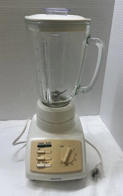 Vintage KRUPS Glass Jar Blender Model 233   14-Speed   Ice Crusher   Works