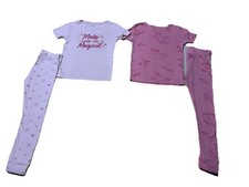 Lot of 2 Sets Carter's Pink Girl's Short Sleeve  Pants Pajamas - Size 6/6A