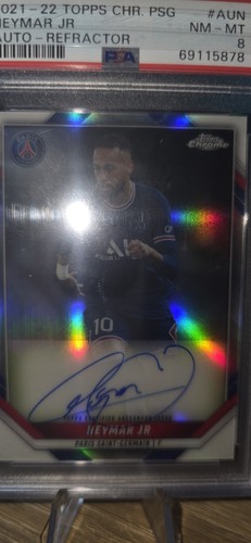 Neymar Psg Auto Refractor /75 21 22 Psa 8