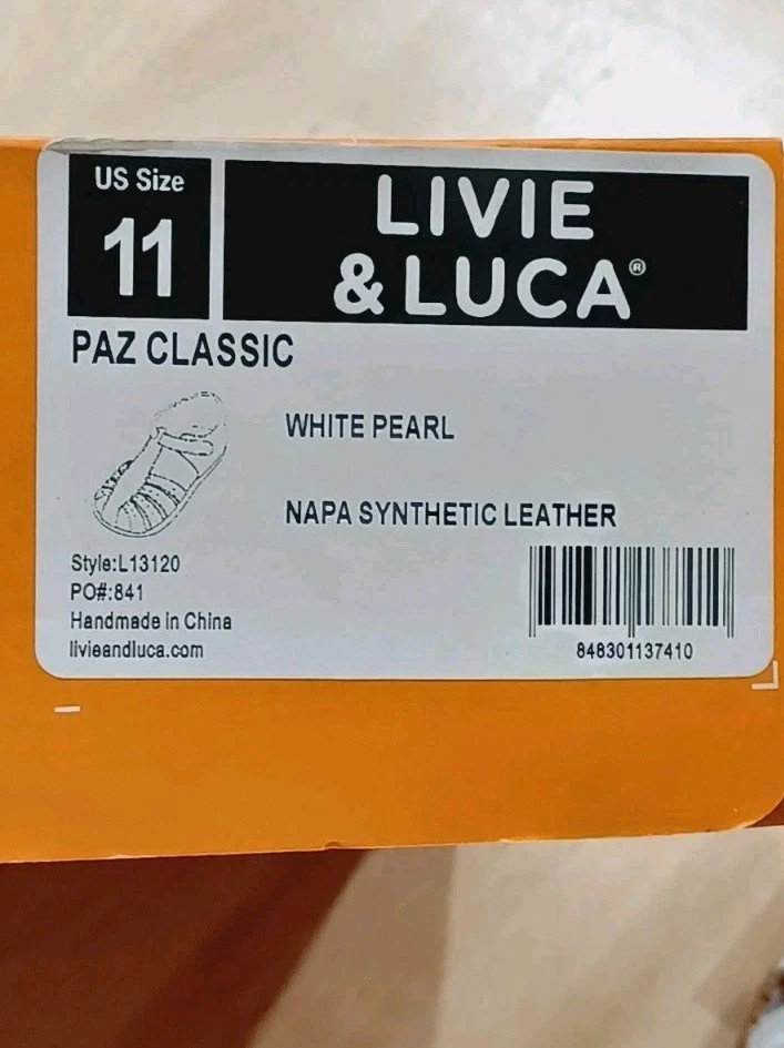 Livie And Luca Shoes Sandals Paz Classic White Pearl Girl Size 11 - Image 2 of 4