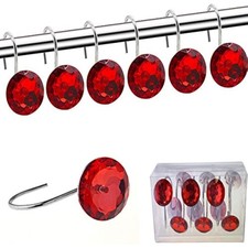 YUYIKES Shower Curtain Hooks Diamond Shape Shower Rings/Round Acrylic