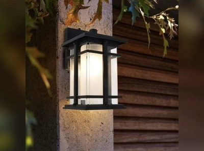 #ad Lutec Craftsman Style Outdoor LED Wall Lantern Light Matte Black **No Bulb** $33.39
