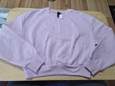 New Women  s Size Large Cropped Sweatshirt, Purple By Wild Fable