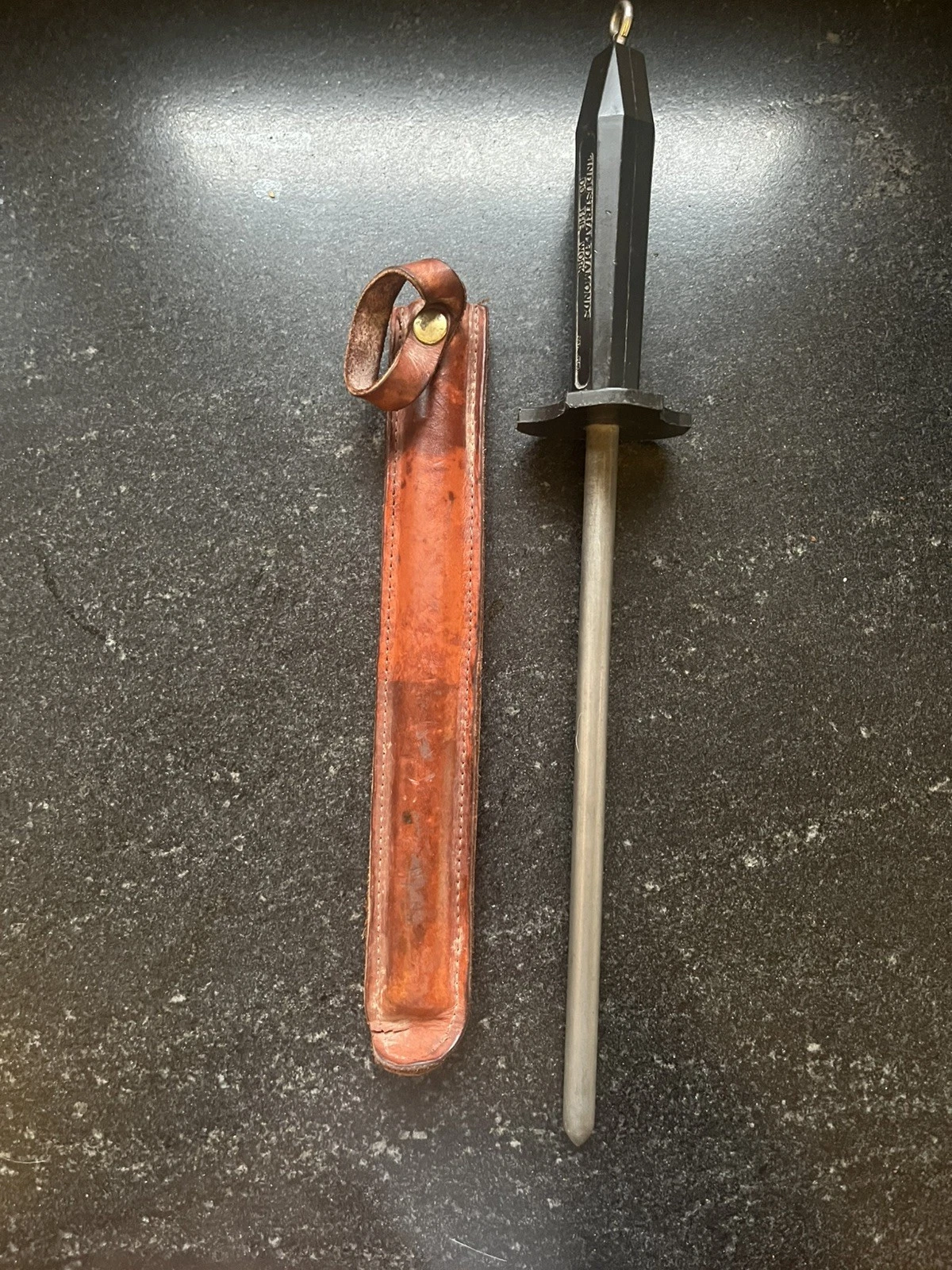 Vintage EZE Lap Diamond "M" Knife Sharpener Hone Rod W/ Sheath USA
Opens in a new window or tab