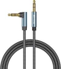 25ft 3.5mm Stereo Aux Cable Right Angle Male to Male TRS HiFi Sound Gold Plated