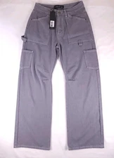Lioness Women's Size 4 Small Miami Vice Cargo Pants Slate Wide Leg 100% Cotton