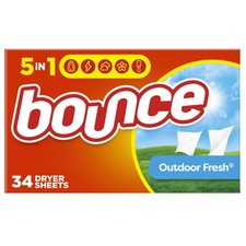Bounce Fabric Softener Dryer Sheets, Outdoor Fresh 1 Count Pack of 34 