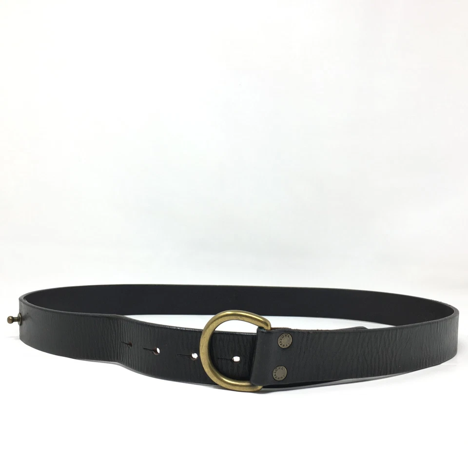 Cinturón de fin de semana Trafalgar para hombre talla 34 cuero negro latón vintage hecho en EE. UU. informal Foto 4 de 4