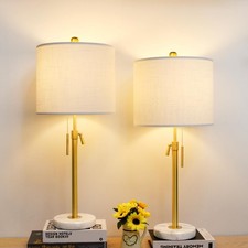 Table Lamps for Bedrooms Set of 2, 22" to 30" Height Adjustable Nightstand La...