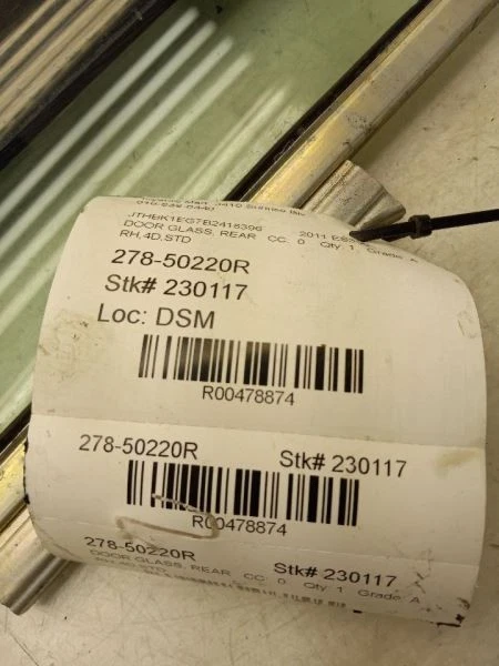 Cristal puerta trasera derecha pasajero para LEXUS ES350 07-12 Foto 2 de 4