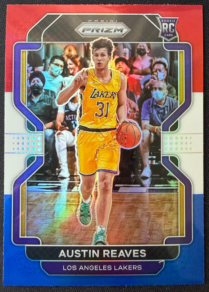 Austin Reaves 2021-22 Panini Prizm Red White Blue RC Los Angeles Lakers #165
